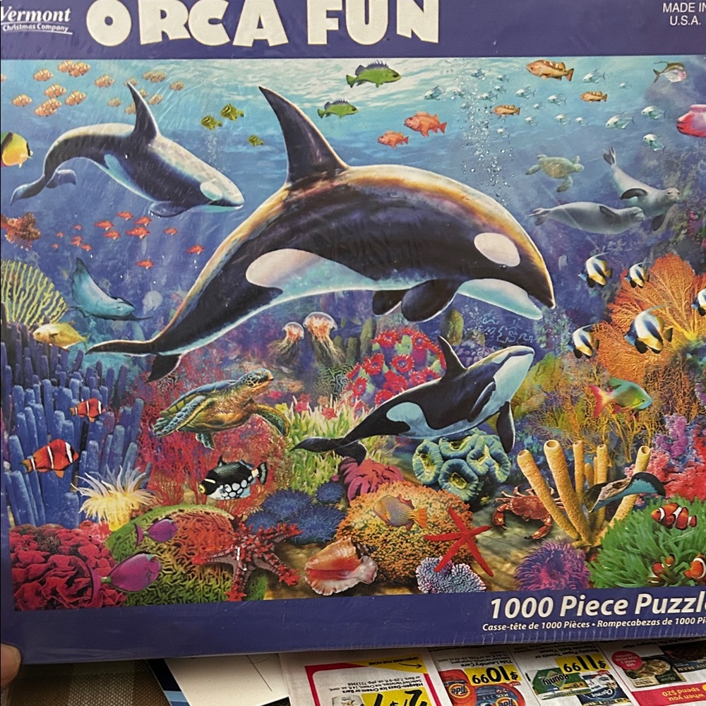NWT 1000 Piece Orca Fun Puzzle - Blue and Multicolor